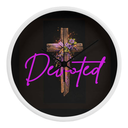 Inspiring Heart Cross Wood Frame Clock – Christian Gift for Women