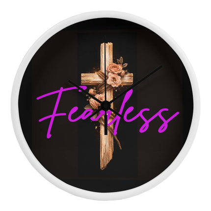 Inspiring Heart Cross Wood Frame Clock – Christian Gift for Women