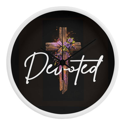 Inspiring Heart Cross Wood Frame Clock – Christian Gift for Women