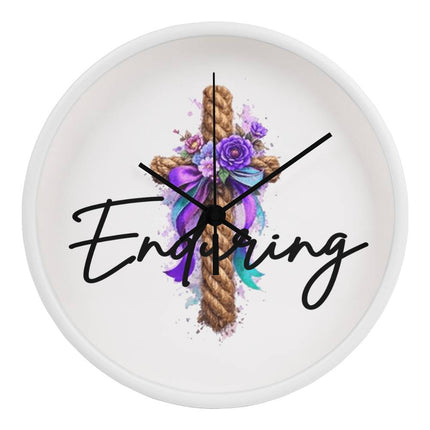 Inspiring Heart Cross Wall Clock – Christian Gift for Women