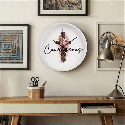 Courageous | Bold Christian Wall Clock | Gift for Her