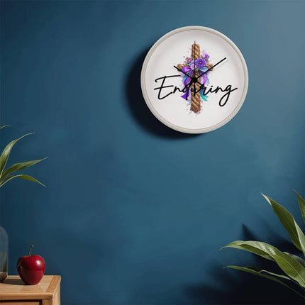Inspiring Heart Cross Wall Clock – Christian Gift for Women