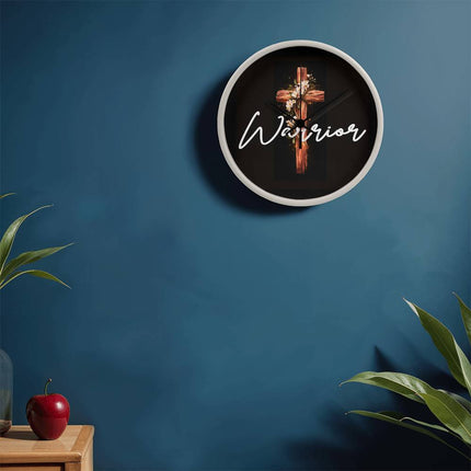 Inspiring Heart Cross Wood Frame Clock – Christian Gift for Women