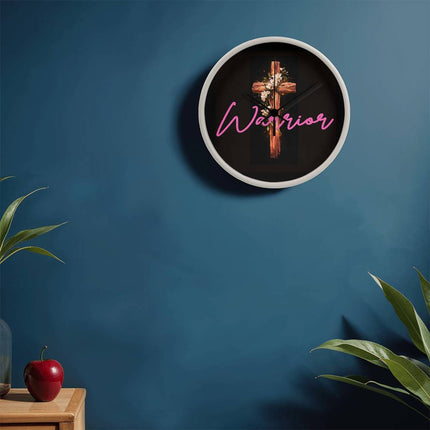 Inspiring Heart Cross Wood Frame Clock – Christian Gift for Women