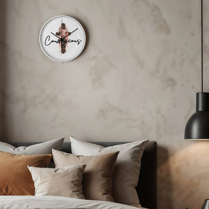 Courageous | Bold Christian Wall Clock | Gift for Her