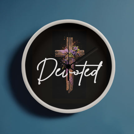 Inspiring Heart Cross Wood Frame Clock – Christian Gift for Women