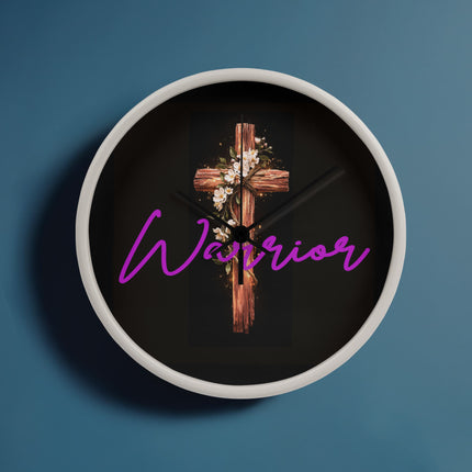 Inspiring Heart Cross Wood Frame Clock – Christian Gift for Women