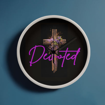 Inspiring Heart Cross Wood Frame Clock – Christian Gift for Women