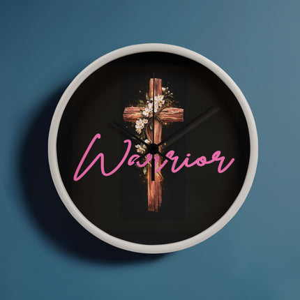 Inspiring Heart Cross Wood Frame Clock – Christian Gift for Women