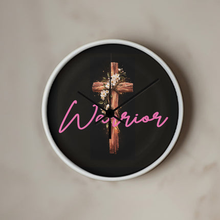 Inspiring Heart Cross Wood Frame Clock – Christian Gift for Women