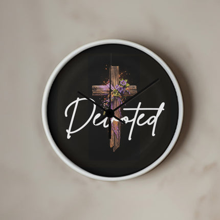 Inspiring Heart Cross Wood Frame Clock – Christian Gift for Women