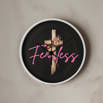 Inspiring Heart Cross Wood Frame Clock – Christian Gift for Women