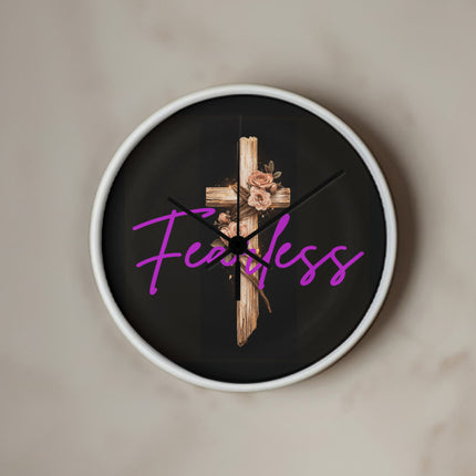 Inspiring Heart Cross Wood Frame Clock – Christian Gift for Women