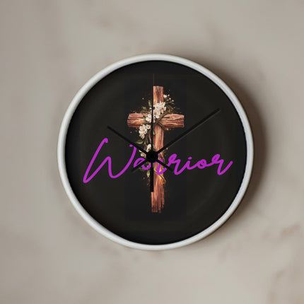 Inspiring Heart Cross Wood Frame Clock – Christian Gift for Women