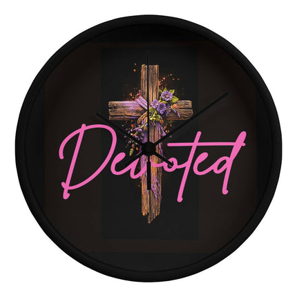 Inspiring Heart Cross Wood Frame Clock – Christian Gift for Women