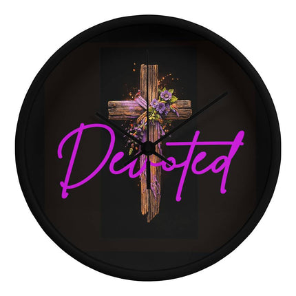 Inspiring Heart Cross Wood Frame Clock – Christian Gift for Women