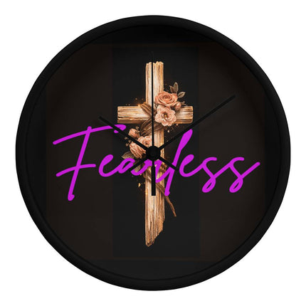 Inspiring Heart Cross Wood Frame Clock – Christian Gift for Women