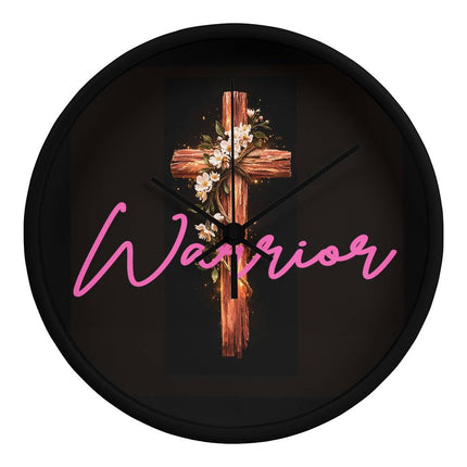 Inspiring Heart Cross Wood Frame Clock – Christian Gift for Women