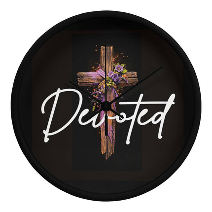 Inspiring Heart Cross Wood Frame Clock – Christian Gift for Women