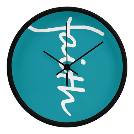 Faith Wall Clock | Teal Christian Home Decor (10”)