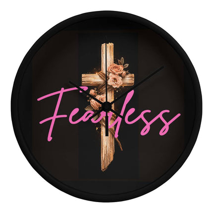 Inspiring Heart Cross Wood Frame Clock – Christian Gift for Women