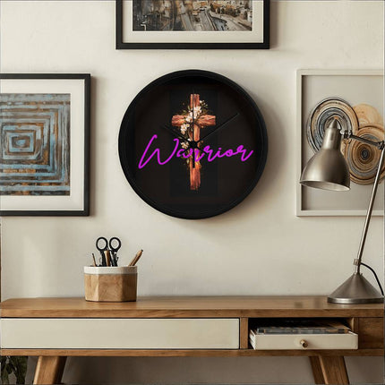Inspiring Heart Cross Wood Frame Clock – Christian Gift for Women