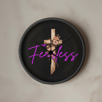 Inspiring Heart Cross Wood Frame Clock – Christian Gift for Women
