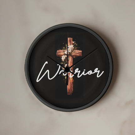 Inspiring Heart Cross Wood Frame Clock – Christian Gift for Women