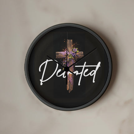 Inspiring Heart Cross Wood Frame Clock – Christian Gift for Women