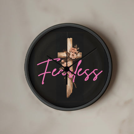 Inspiring Heart Cross Wood Frame Clock – Christian Gift for Women