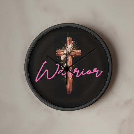 Inspiring Heart Cross Wood Frame Clock – Christian Gift for Women
