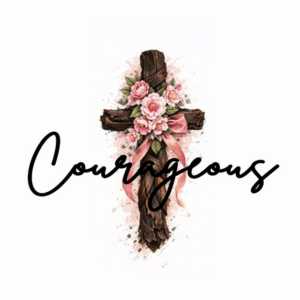 Courageous | Bold Christian Wall Clock | Gift for Her