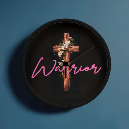 Inspiring Heart Cross Wood Frame Clock – Christian Gift for Women
