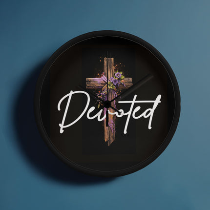 Inspiring Heart Cross Wood Frame Clock – Christian Gift for Women