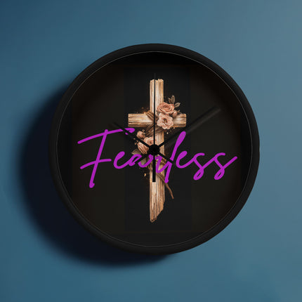 Inspiring Heart Cross Wood Frame Clock – Christian Gift for Women