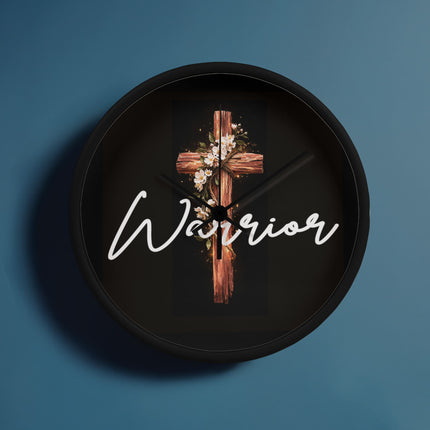 Inspiring Heart Cross Wood Frame Clock – Christian Gift for Women