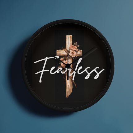 Inspiring Heart Cross Wood Frame Clock – Christian Gift for Women
