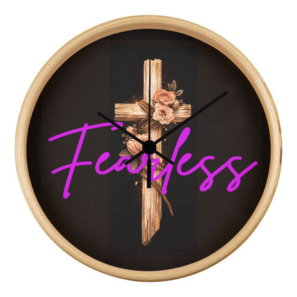 Inspiring Heart Cross Wood Frame Clock – Christian Gift for Women