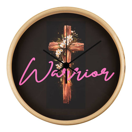 Inspiring Heart Cross Wood Frame Clock – Christian Gift for Women