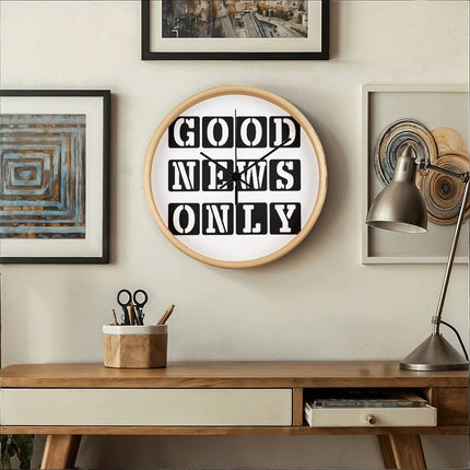 Good News Only Wood Frame Wall Clock | 10 Inch | Christian Home Decor