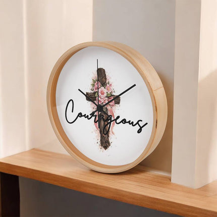 Courageous | Bold Christian Wall Clock | Gift for Her