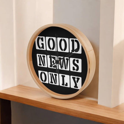 Good News Only Wood Frame Wall Clock | 10 Inch | Christian Home Decor