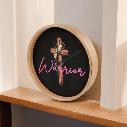 Inspiring Heart Cross Wood Frame Clock – Christian Gift for Women