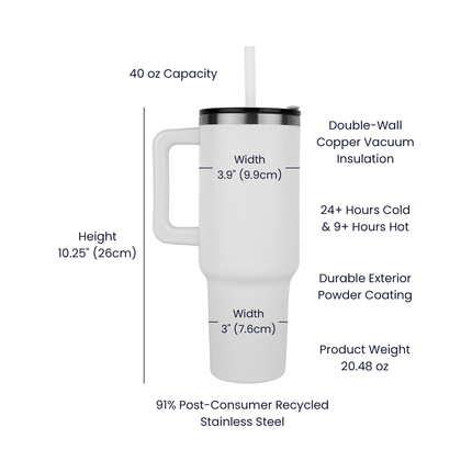 No Cap Just Cross 40oz Tumbler – Christian Gift for Women