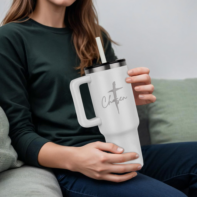 Chosen Cross 40oz Christian Tumbler | Faith Gift