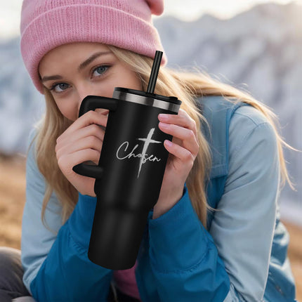 Chosen Cross 40oz Christian Tumbler | Faith Gift