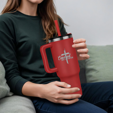 No Cap Just Cross 40oz Tumbler – Christian Gift for Women