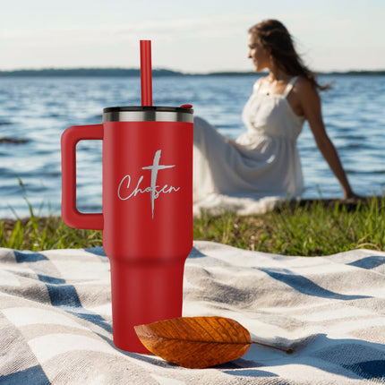 Chosen Cross 40oz Christian Tumbler | Faith Gift