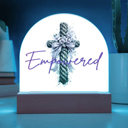 Courageous Heart Cross Dome Acrylic Plaque – Christian Gift for Women