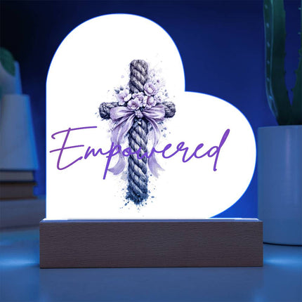 Courageous Heart Cross Heart Acrylic Plaque – Christian Gift for Women